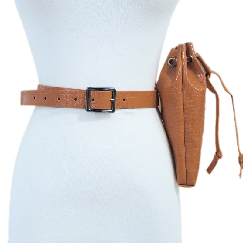 Crocodile pattern decorative purse belt