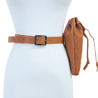 Crocodile pattern decorative purse belt