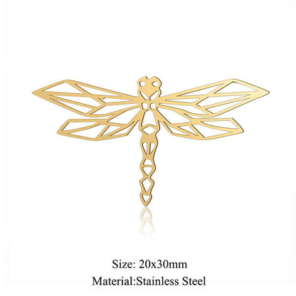 5 pcs/titanium steel paper-cut style animal pendant.