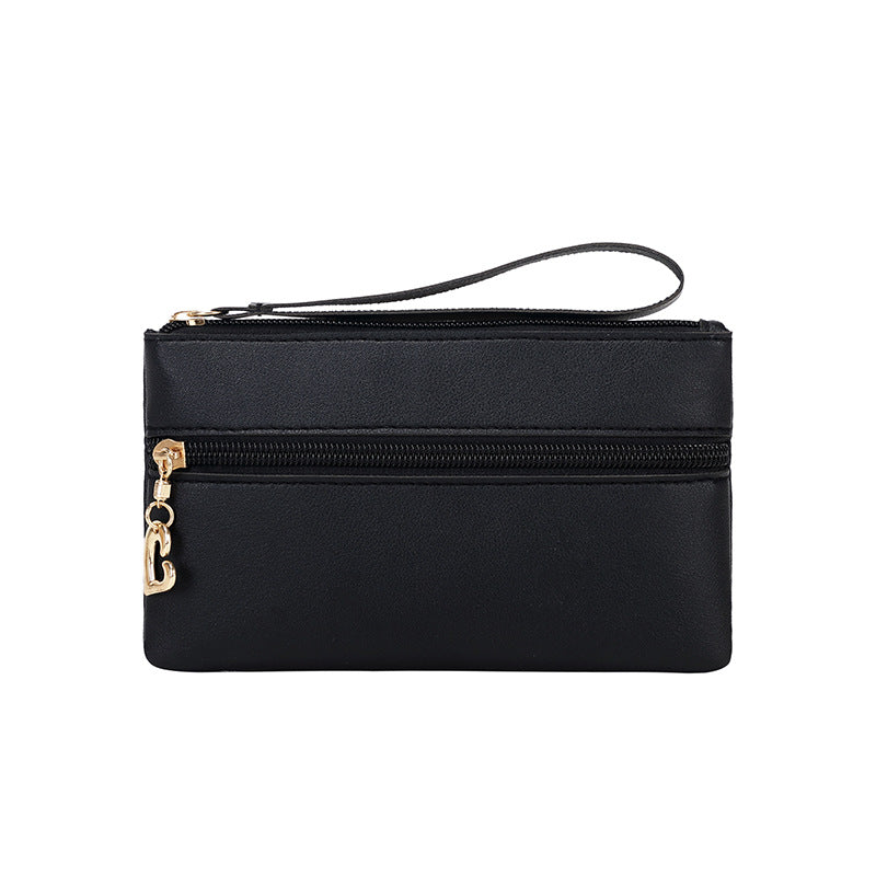 Double pull women's clutch bag