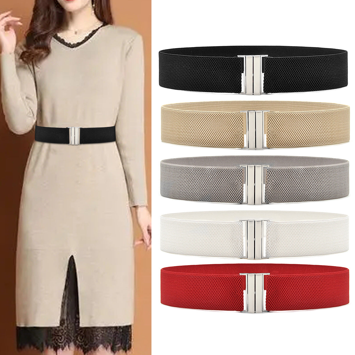 Elastic elastic belt width
