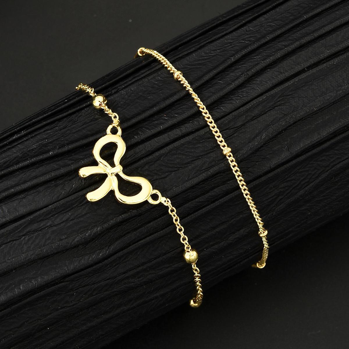Bow Double-Layer Anklet