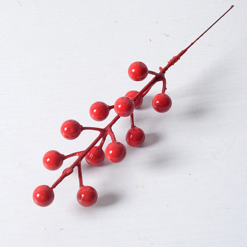 Flor artificial de frijol de acacia roja de fruta de acebo 