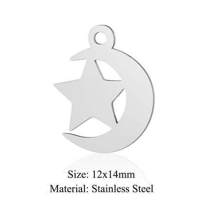 Colgante de acero de titanio con hexagrama y pentagrama, paquete de 5 unidades 