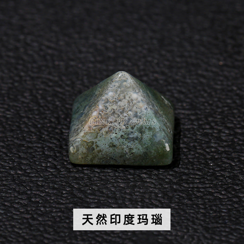 Crystal pyramid ring surface agate jade ring surface