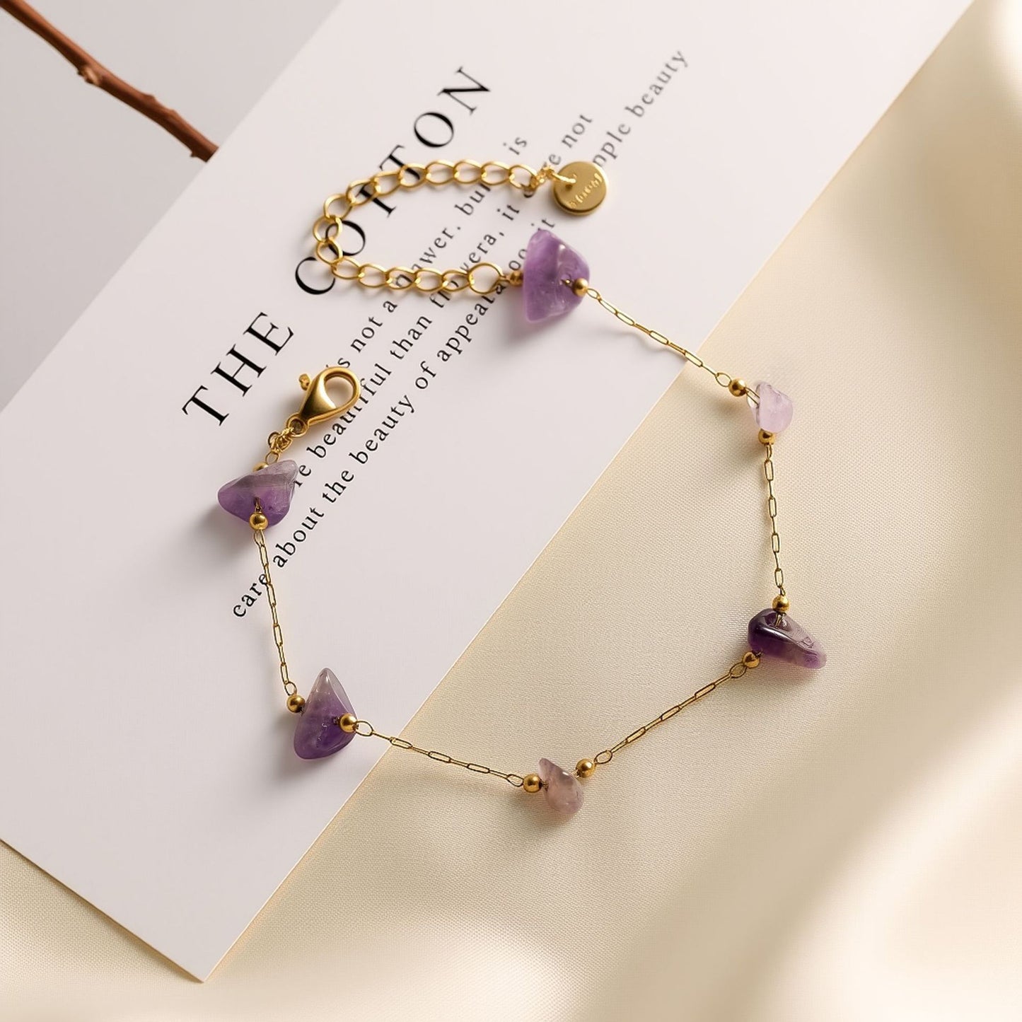 Women's Titanium Steel Natural Stone Necklace & Geometric Zircon Bracelet Set