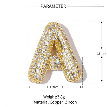 fashion A-Z Copper Zircon Letter Necklace Pendant