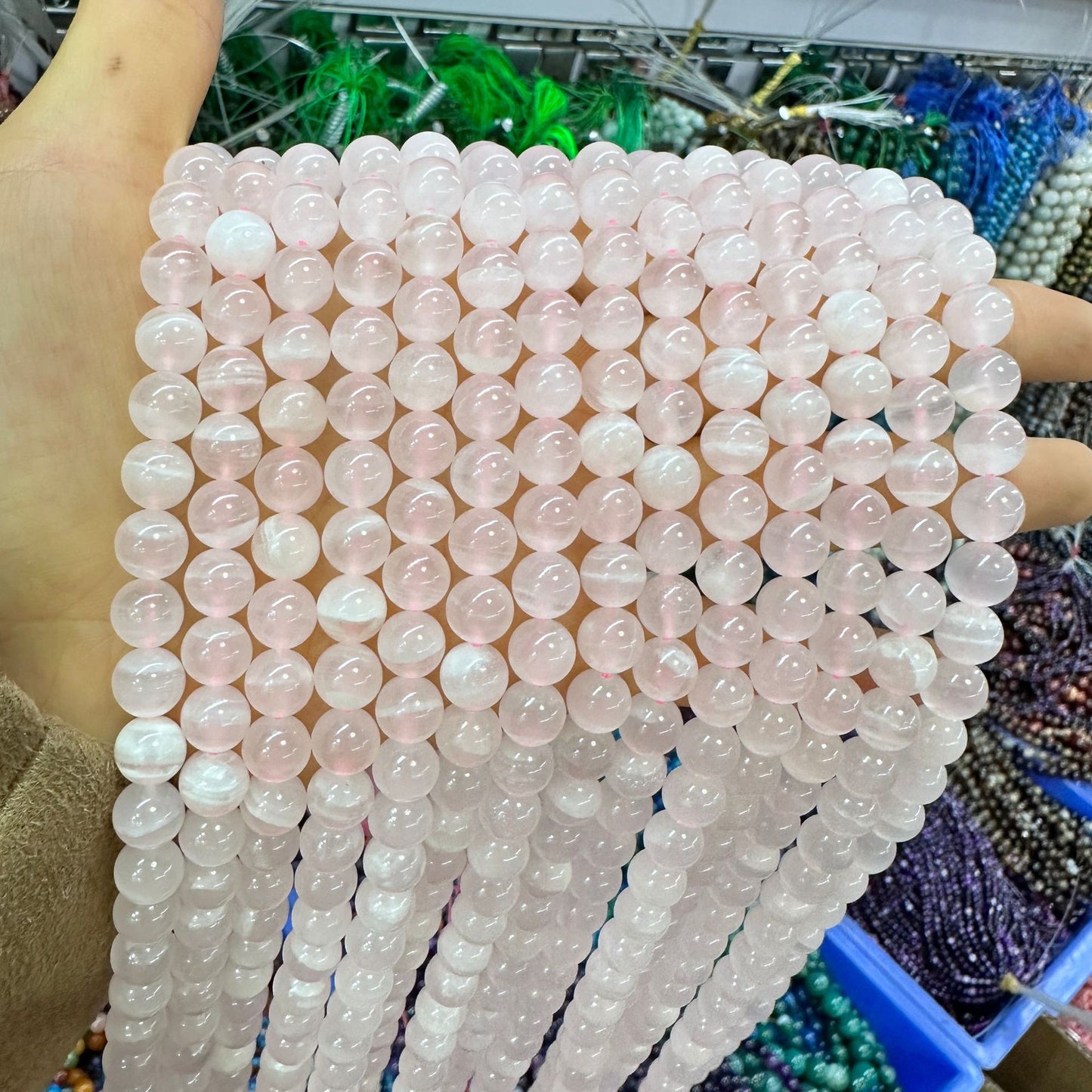 Cuentas de cristal de calcita natural de 6-10 mm 