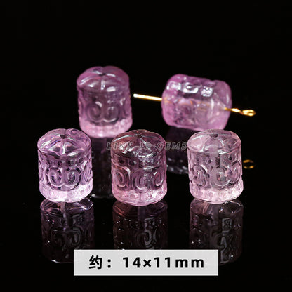 Amethyst engraving Pixiu nine-tailed fox single loose bead