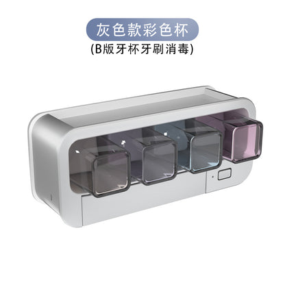 Dual-Sanitizer Toothbrush Holder Wall-Mounted