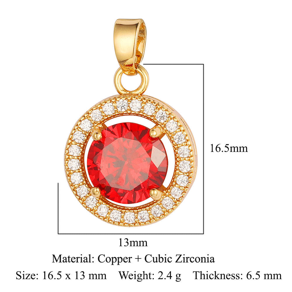 Heart-shaped wings square round zircon pendant.