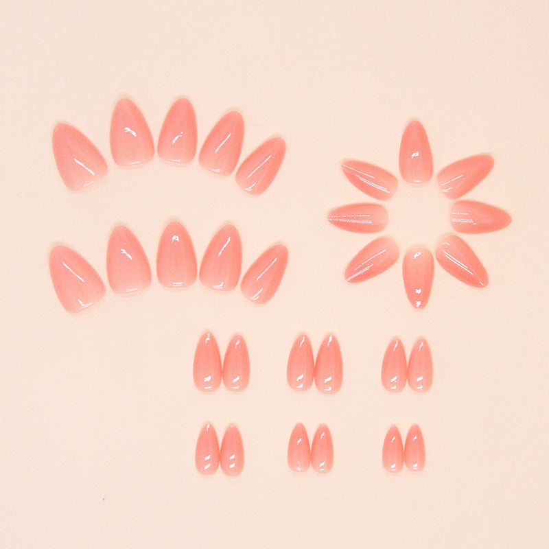 Uñas postizas cortas de almendra de color sólido, 30 piezas 