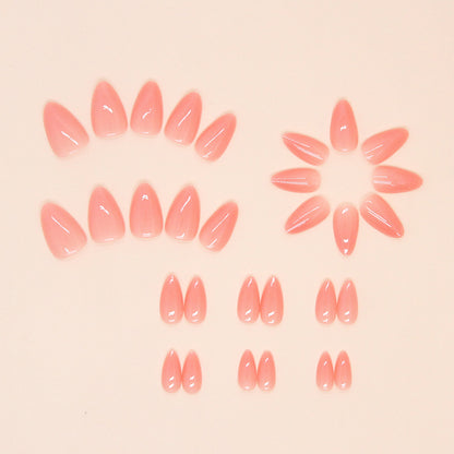 Uñas postizas cortas de almendra de color sólido, 30 piezas 