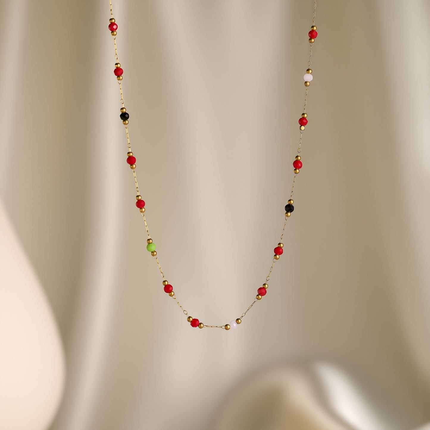 Natural Stone Geometric Necklace & Bracelet Set