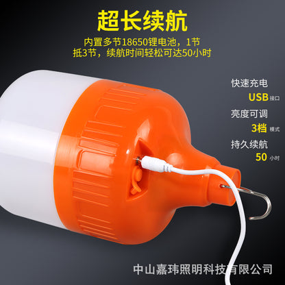 Rechargeable night market stall light bulb