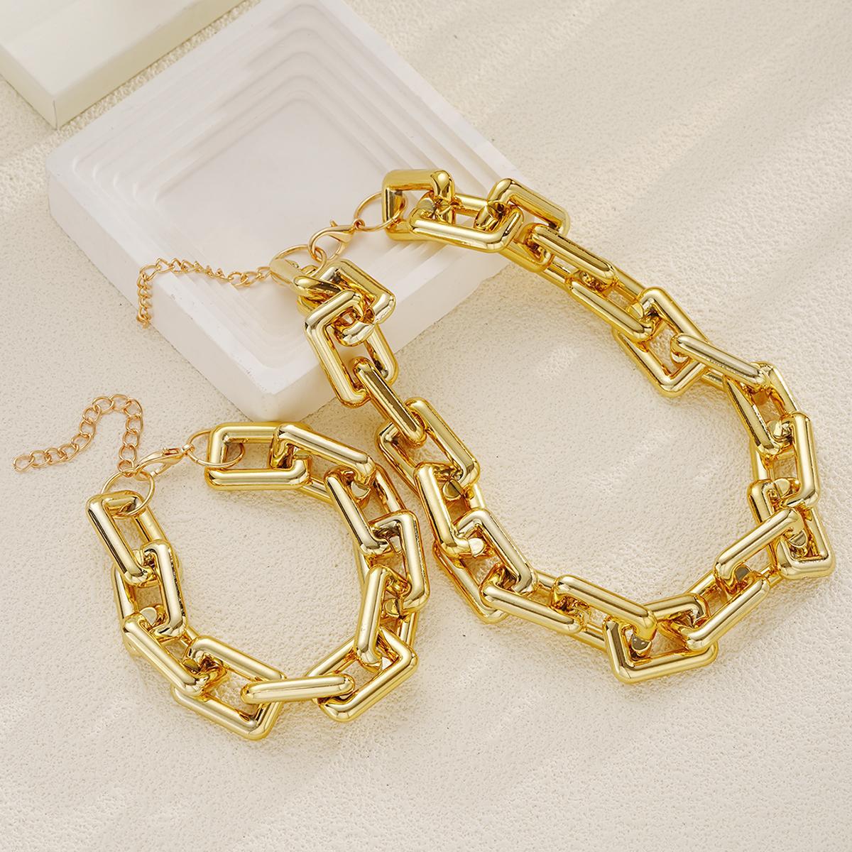Geometric Thick Chain Jewelry Set