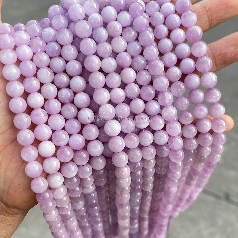 7A natural purple lithium round beads loose beads