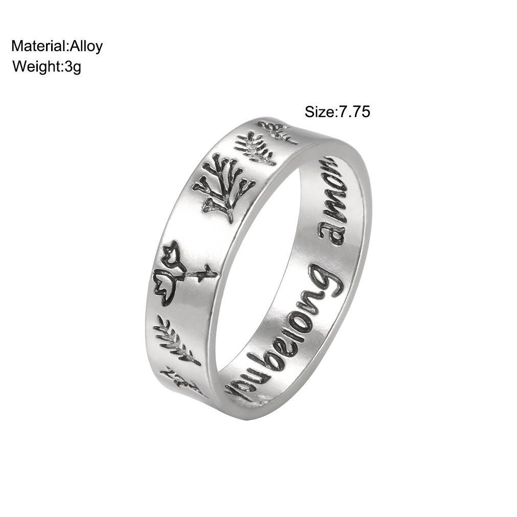 Retro Engraved Flower Ring