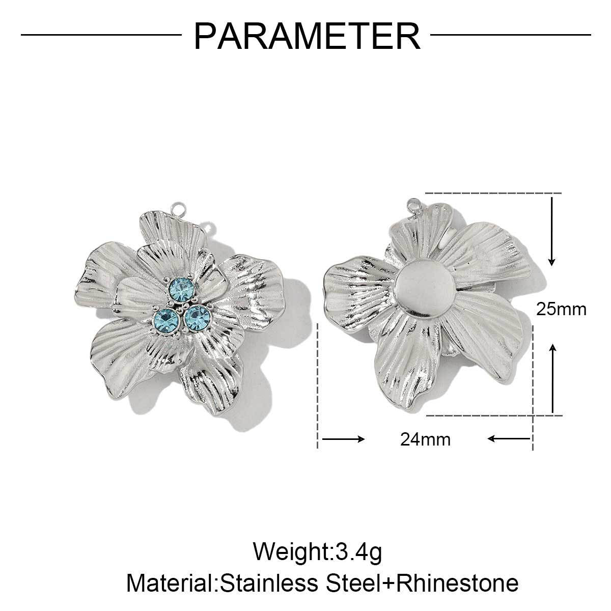 Two-color daisy leafy flower titanium steel pendant