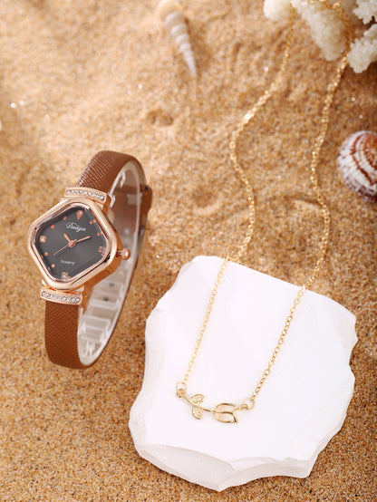 Watch Pearl Bracelet Tulip Star Moon Jewelry Set