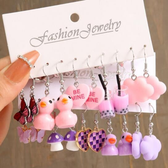 Butterfly Cloud Mushroom Earring Set