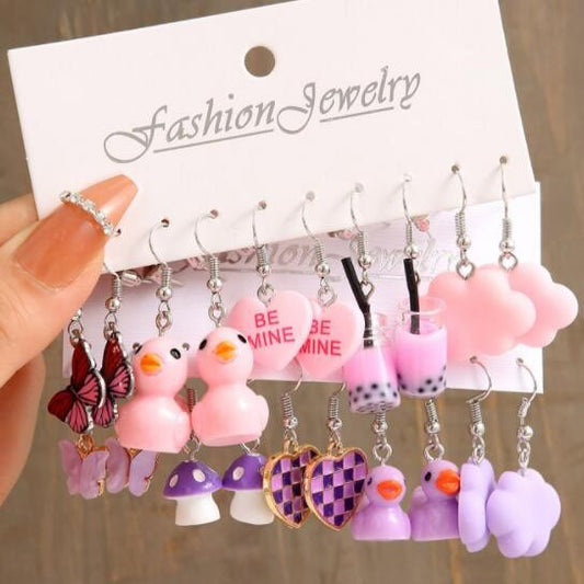 Butterfly Cloud Mushroom Earring Set