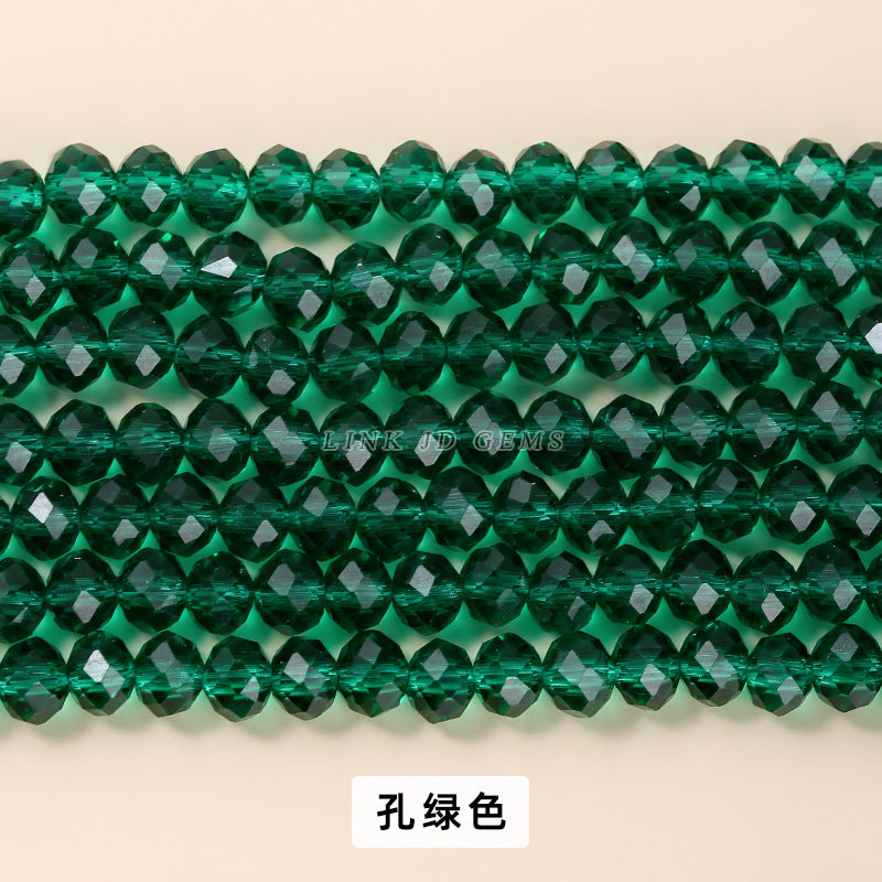 Colored crystal glass flat beads loose beads