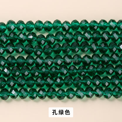 Colored crystal glass flat beads loose beads