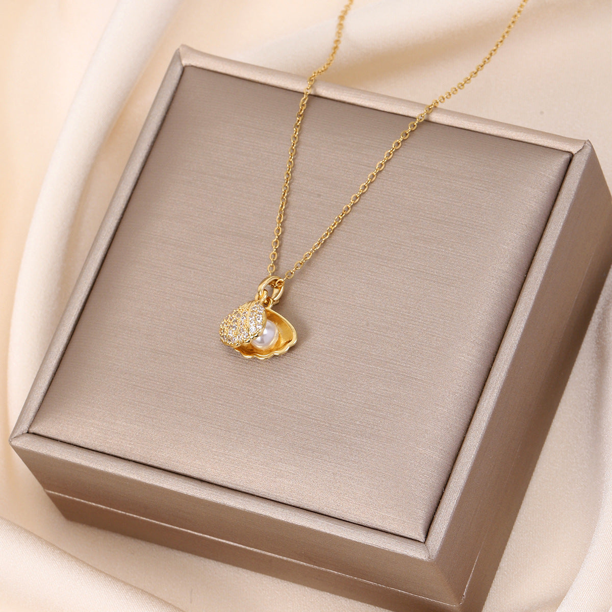 Titanium Steel Copper Pendant Necklace