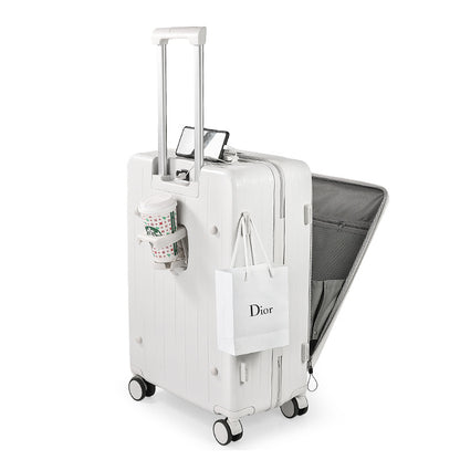 Front opening multifunctional suitcase