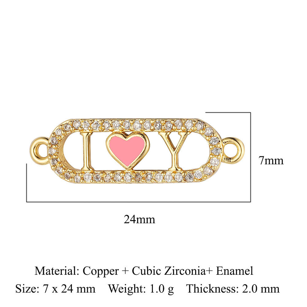 Copper zircon DIY jewelry connecting accessories