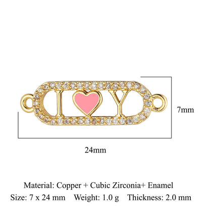 Copper zircon DIY jewelry connecting accessories
