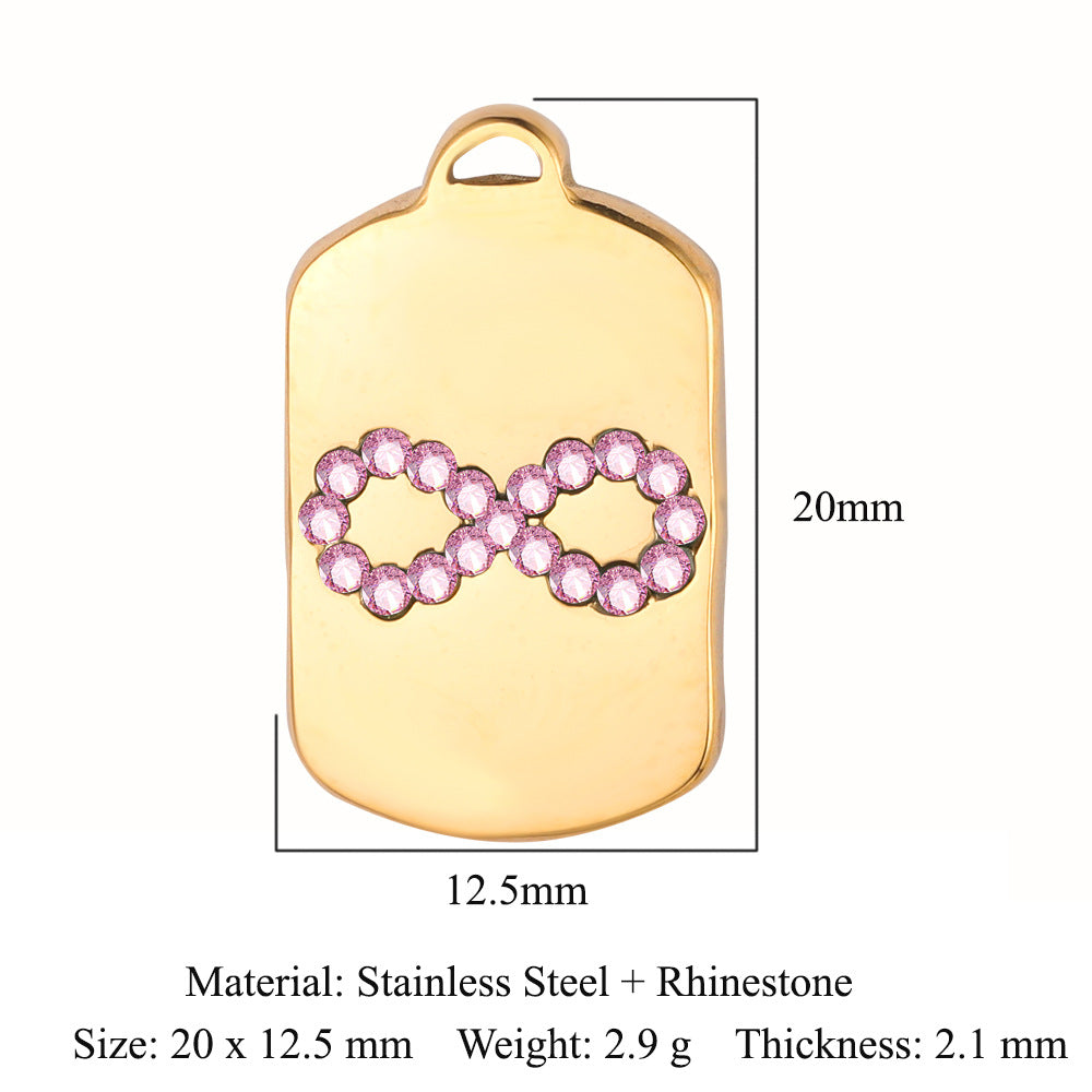 Stainless steel drip point diamond necklace pendant