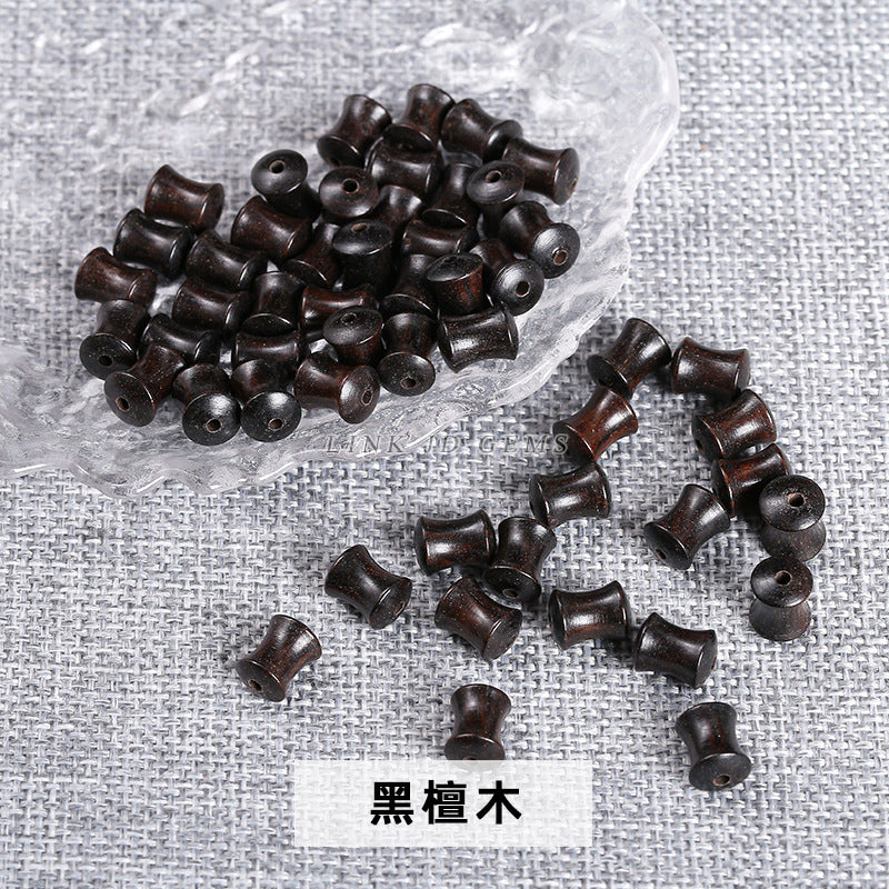 Green sandalwood slub beads Golden silk sandalwood loose beads