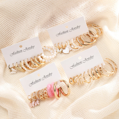 Butterfly Pearl Resin Earrings 20-Piece Set