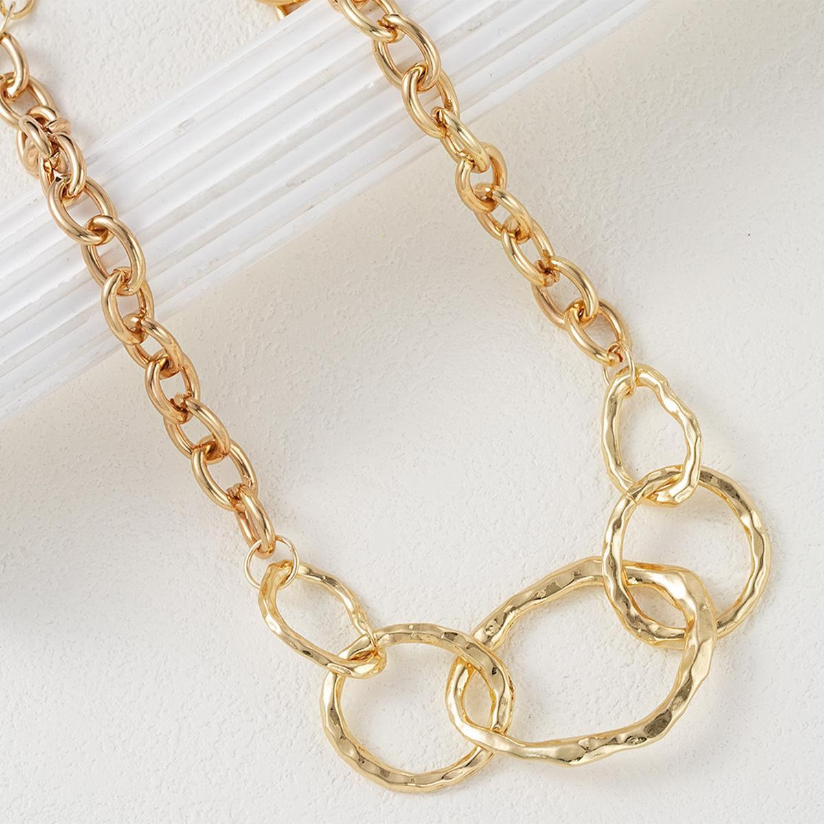 Irregular Cuban Chain Necklace & Earrings Set