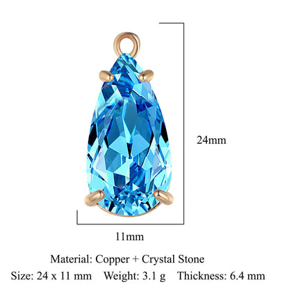 Colgante de cristal de cobre con forma de mariposa y gota de agua 