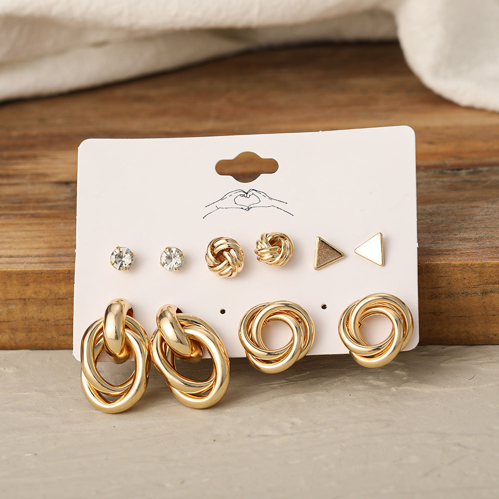 5-Pair Acrylic & Pearl Earring Set