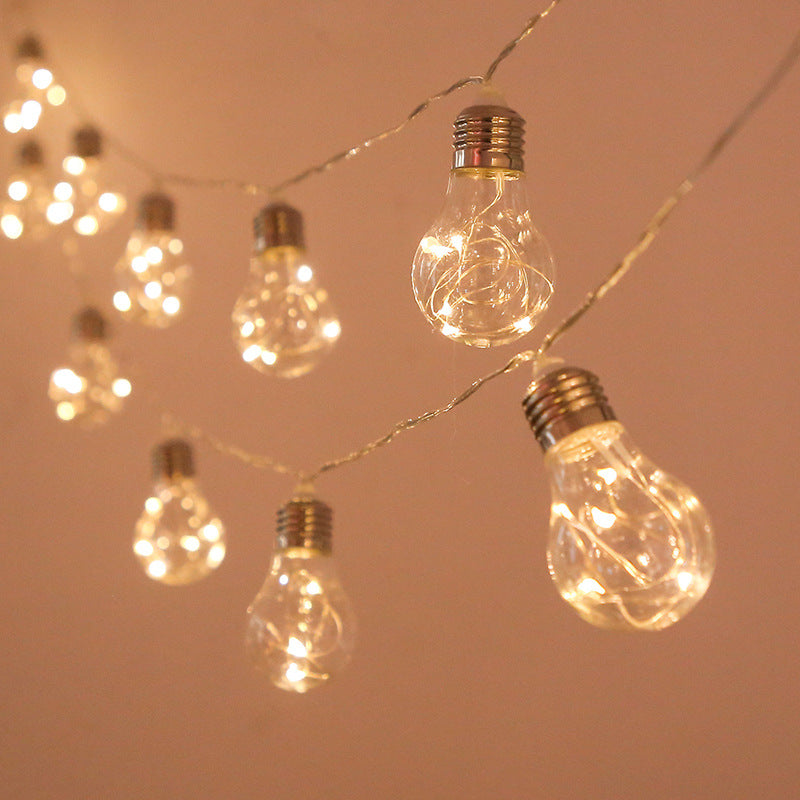 Solar light string G50 bulb copper wire colored light outdoor