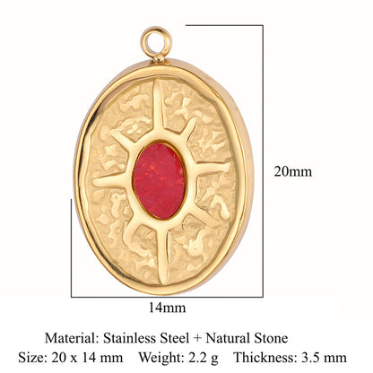 Accessories African jade stainless steel pendant