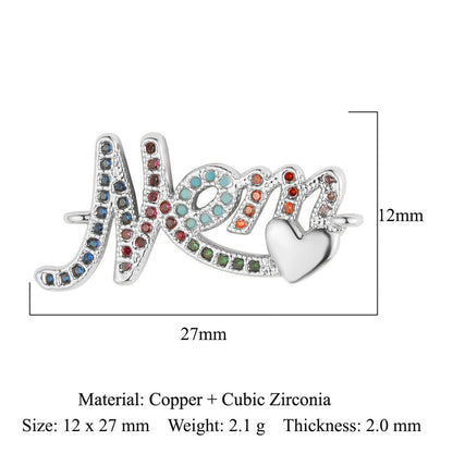 Bead butterfly copper zircon double hole accessories family pendant