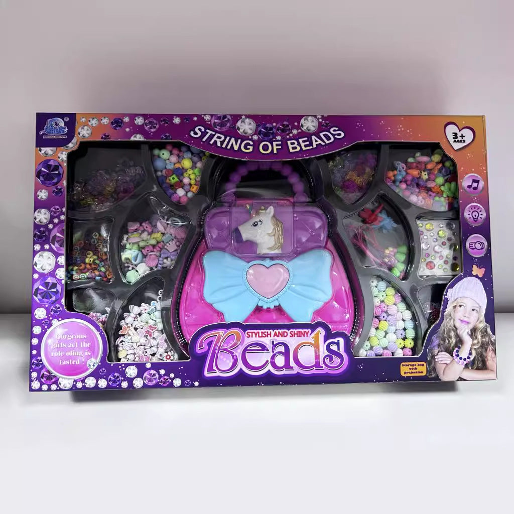 Children's Beaded Hair Clip DIY Craft Set Hair Accessories Princess Gift for Girls Pretend Play Toy