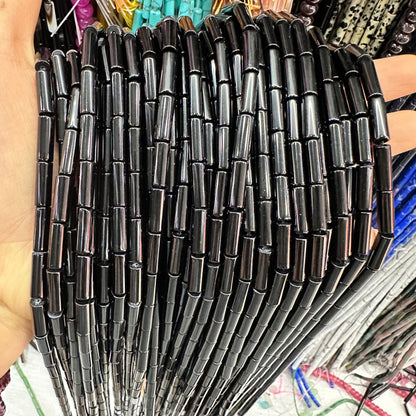 4*13MM natural stone crystal cylindrical spacer beads