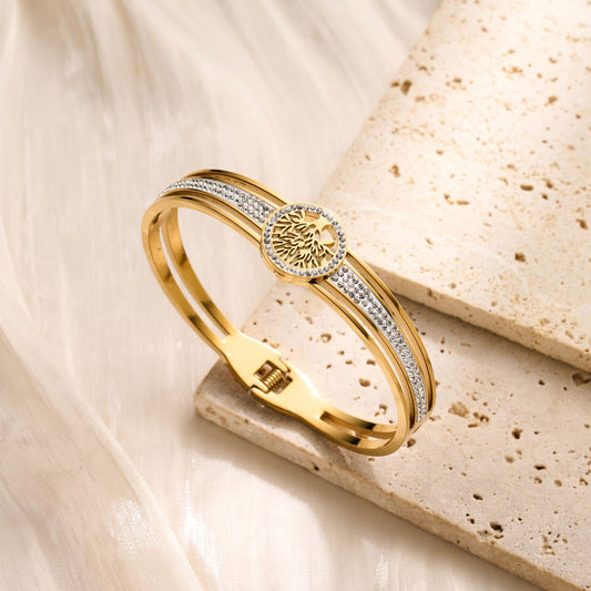 Stainless steel Tree of Life bracelet for women