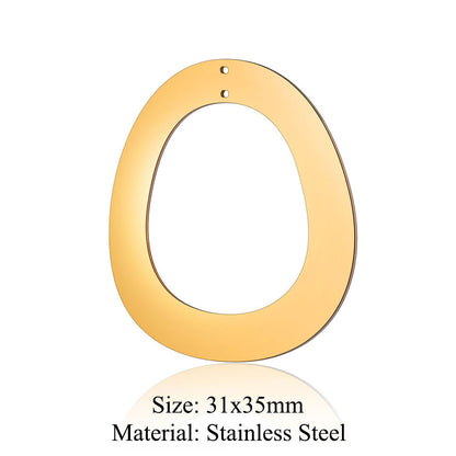 Colgante de acero de titanio con forma geométrica, 5 unidades por bolsa 
