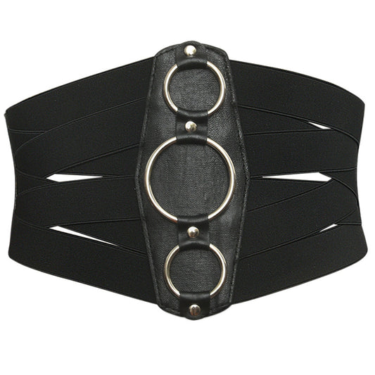 Retro extra wide elastic belt