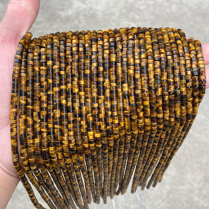 4 * 2 natural yellow tiger eye stone beads