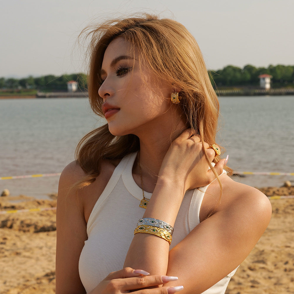 Evil Eye Square Ring