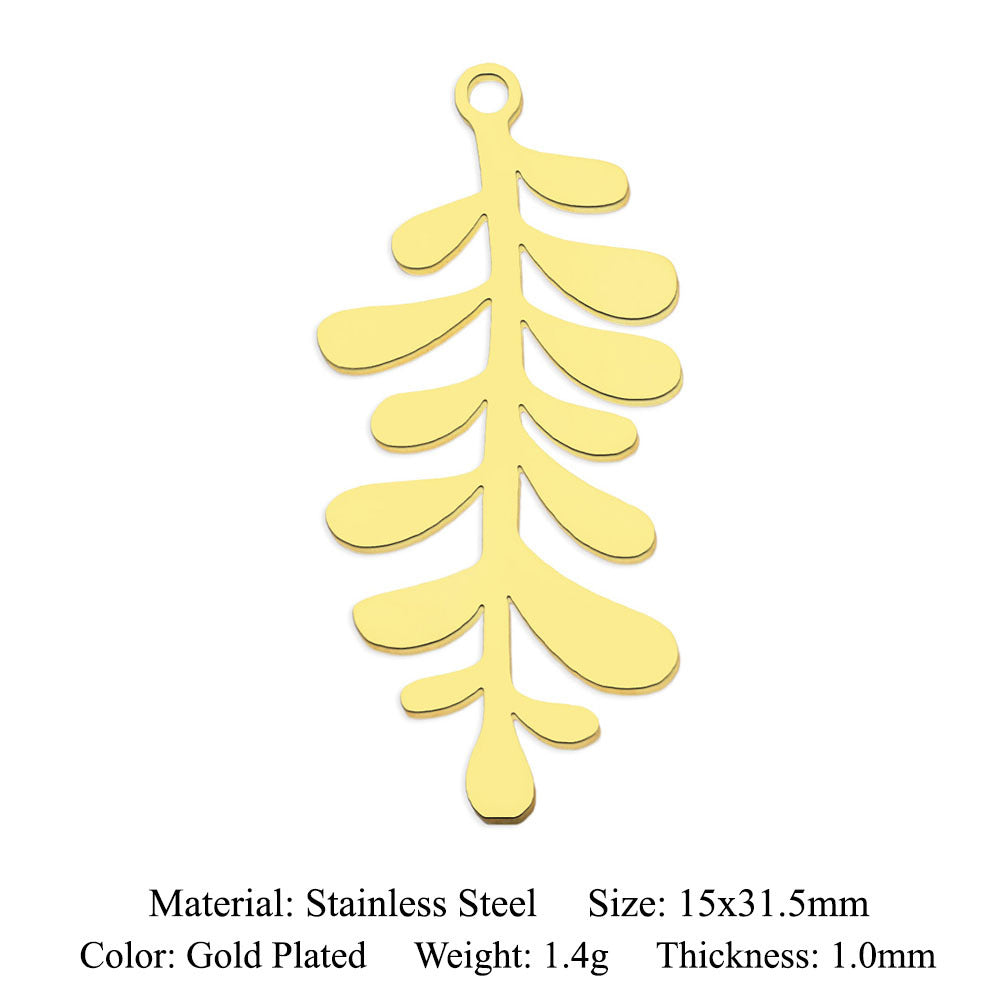 5 pcs/pack, mushroom flower titanium steel pendant.