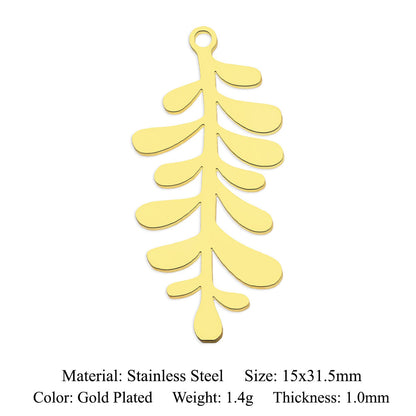 5 pcs/pack, mushroom flower titanium steel pendant.